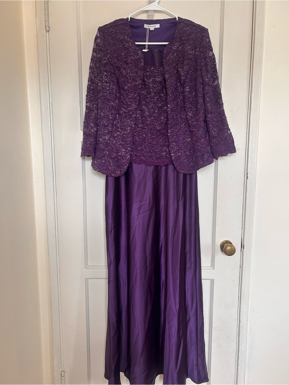 MSGLAMOR Chic Purple Two-Piece Maxi Dress with Matching Jacket Originally 189.00